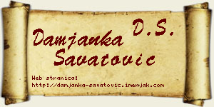 Damjanka Savatović vizit kartica